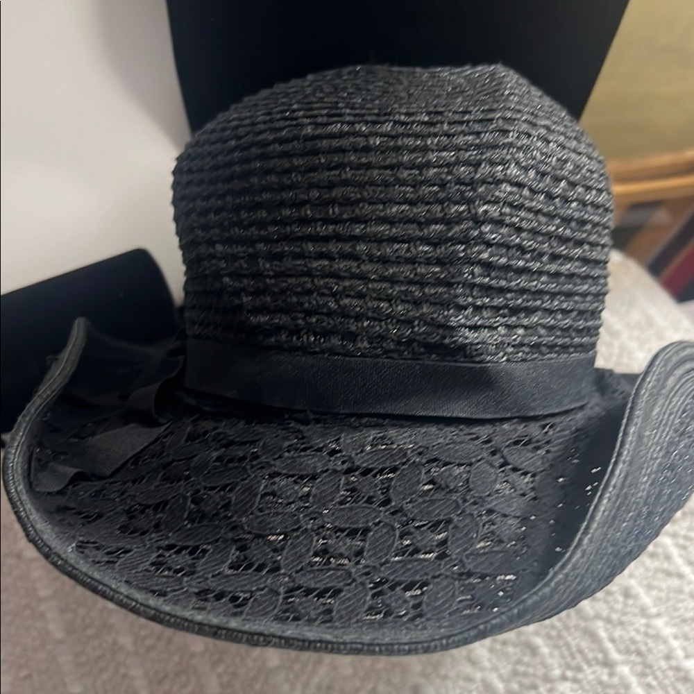 Grace Women’s Hats Black Paper Blend With Lace Adjustable